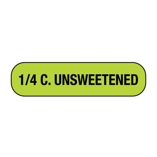 1/4 C Unsweetened Label 5/16 x 1-1/4"